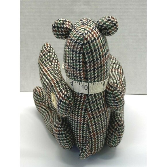 Vintage Houndstooth Sewing Teddy Bear Stuffed Animal with Honey Bee Nose Jointed - Picture 2 of 11
